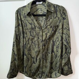 Express Green Snake Print Blouse